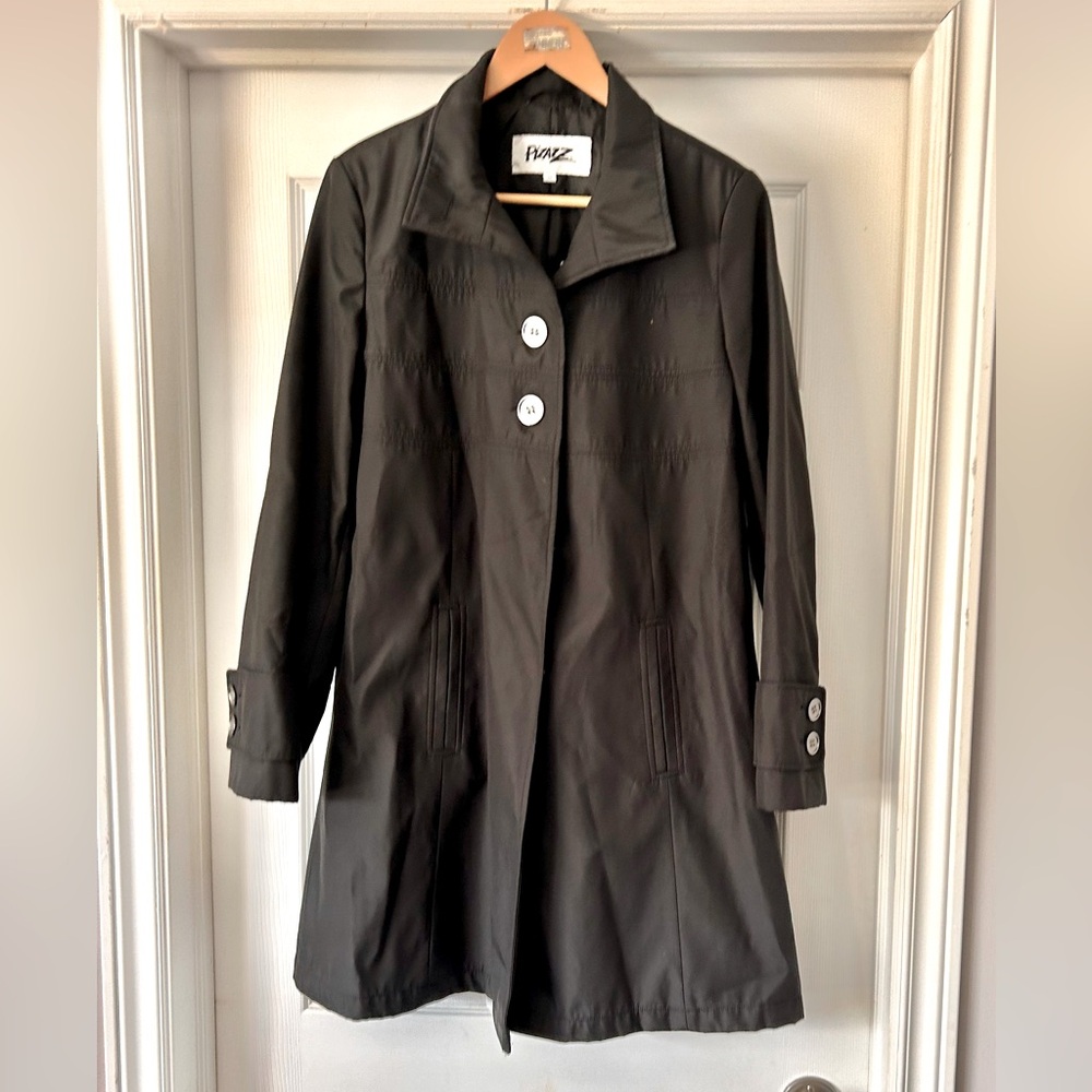 Black Pizazz 3/4 length coat-size 10 EUC